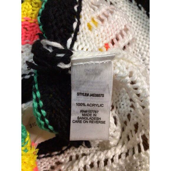 Jolie & Joy Crop Top Womens Small Crotchet Striped Multi Color Retro Boho NEW - Picture 4 of 6